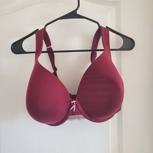 Cacique Deep Red Bra with Pink Accent
